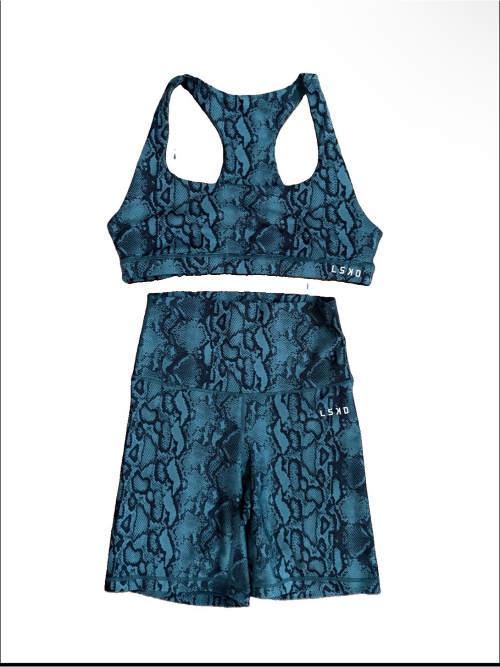 LSKD Snake Print Sports Bra and Shorts Set Size Small
